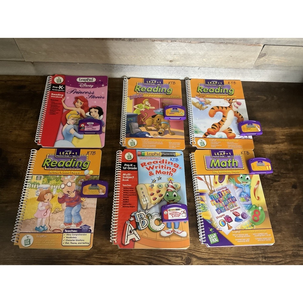 Lot of 6 Leap Frog Leap Books Interactive Books and Tapes